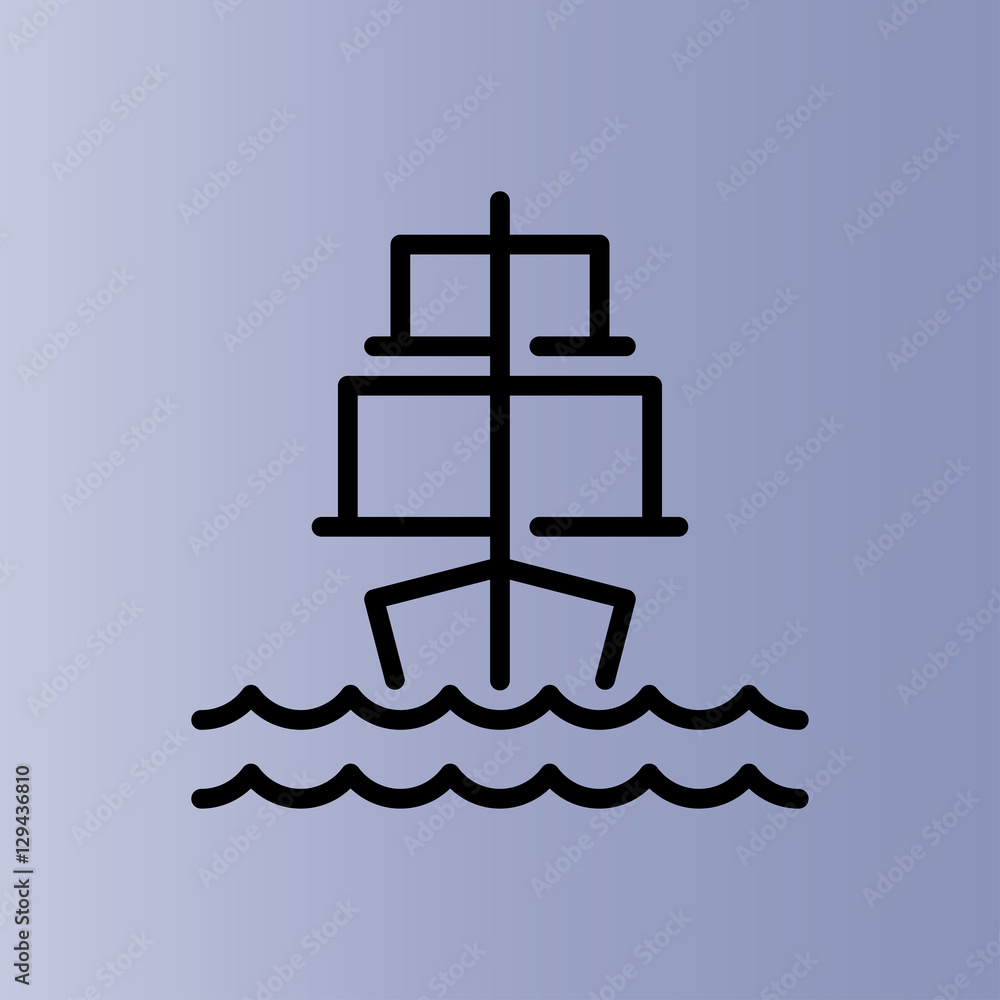 sailboat icon. flat design sailboat icon. flat design