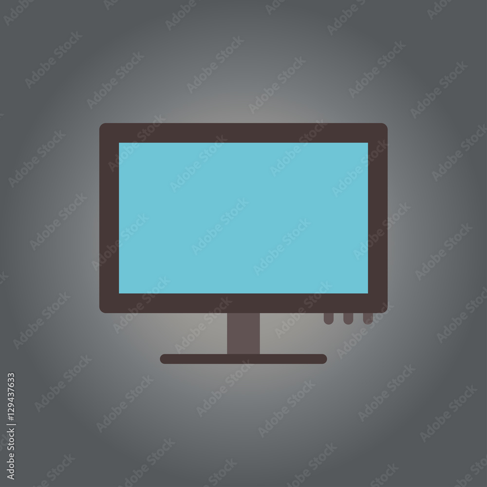 tv-set icon. flat design
