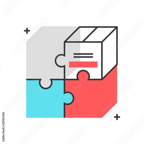 Color box icon, product market fit concept