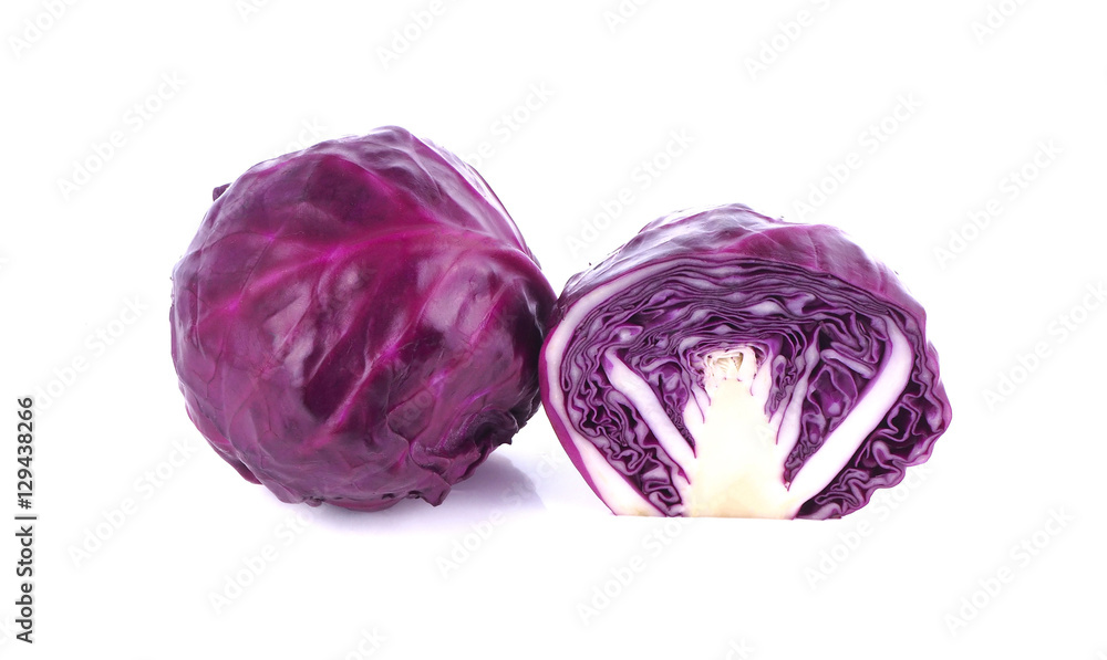 Purple cabbage on a white background Purple cabbage on a white background