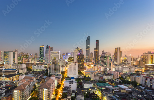 Bangkok cityscape in sunset time, Thailand