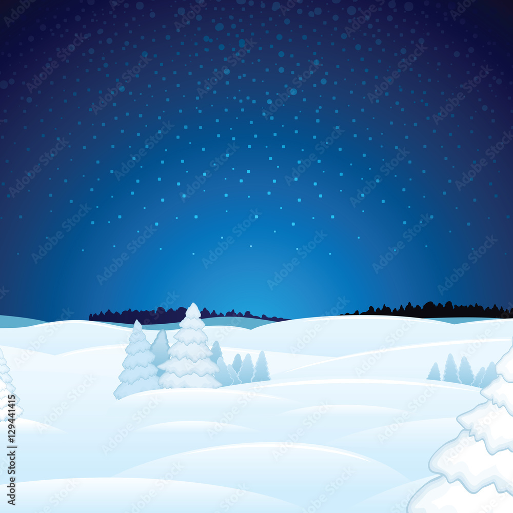Winter Christmas Landscape Vector Winter Christmas Landscape Vector