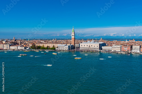 Venice (Italy) - The landscape of city on the sea, from the bell tower of the church of St. George