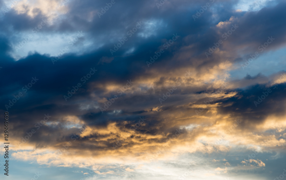 Abstact sky with clouds ,Beautiful sunset sky background