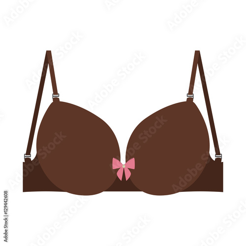 brown brassier design icon with bow vector illustration photo