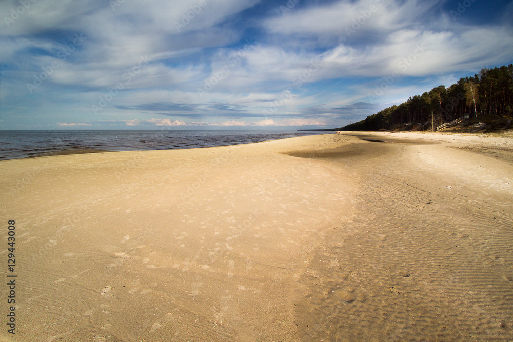 Sandy coast, gulf of Riga, Baltic sea .