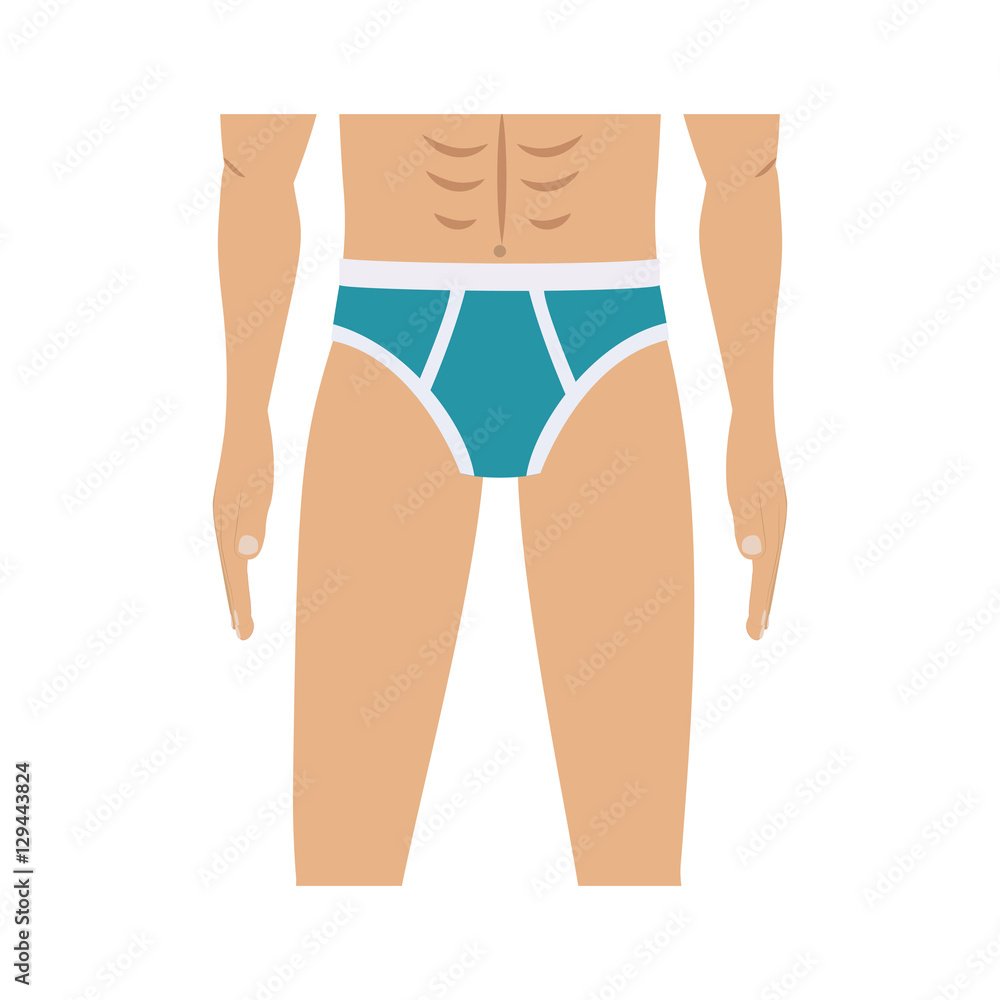 half body men with blue swimming trunks Vector illustration half body men with blue swimming trunks Vector illustration