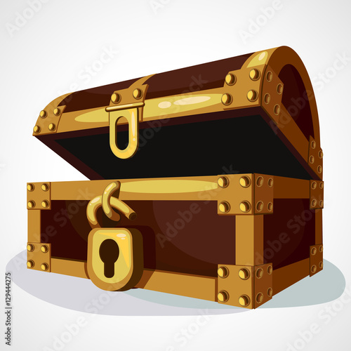 Cartoon chest, isolated vector