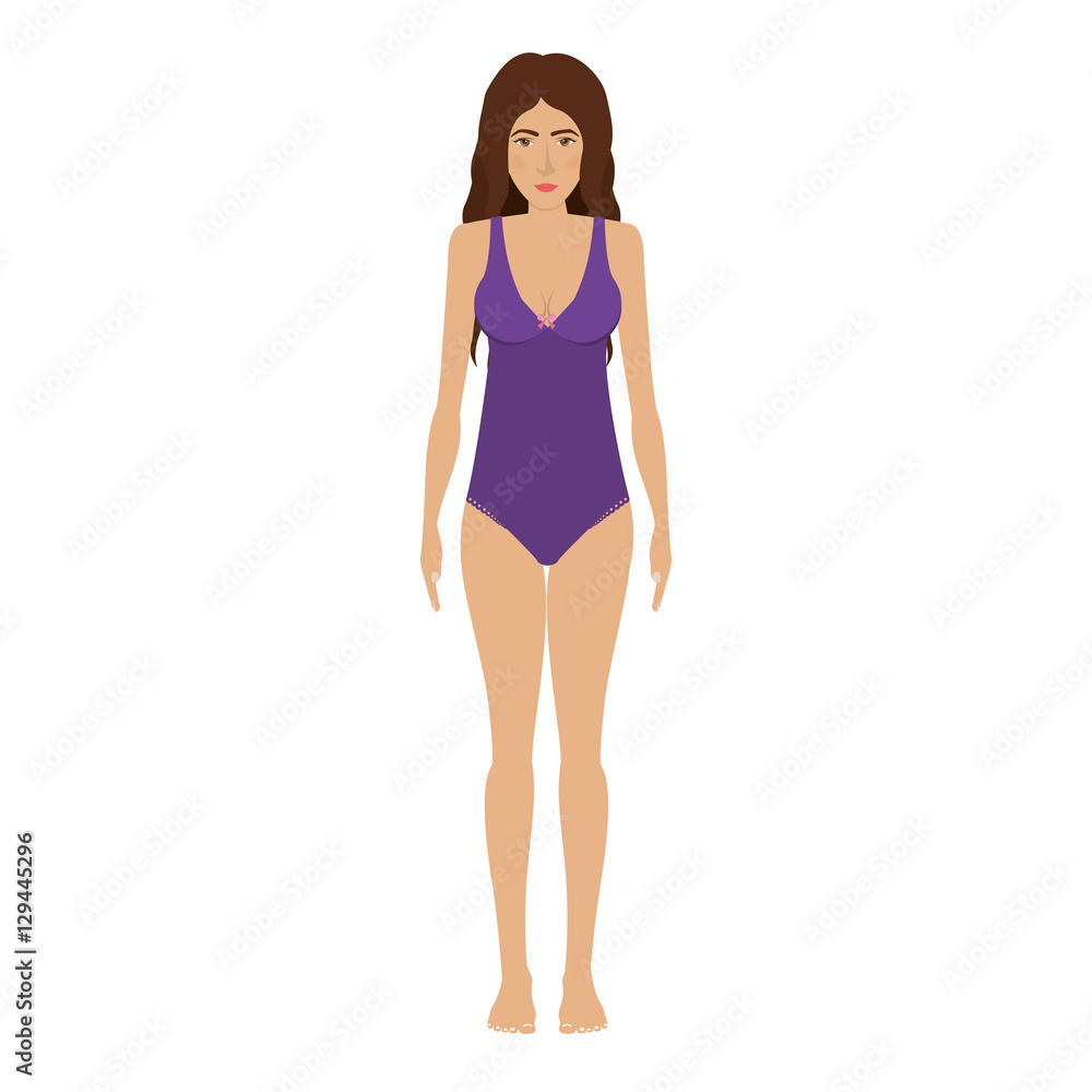 woman with one piece bikini icon vector illustration woman with one piece bikini icon vector illustration