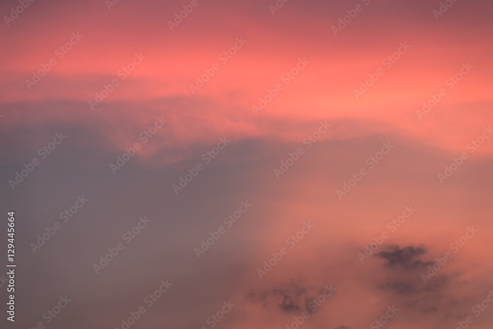 Abstract nature background.Moody pink and purple clouds in sun s