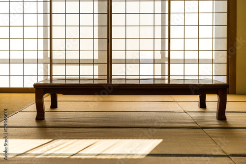 Japanese-style room with tatami mats and paper sliding doors
