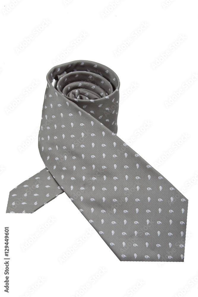 Grey tie isolated on white background Grey tie isolated on white background