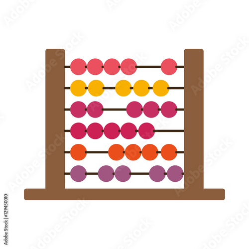 colorful wood abacus with base and spheres vector illustration