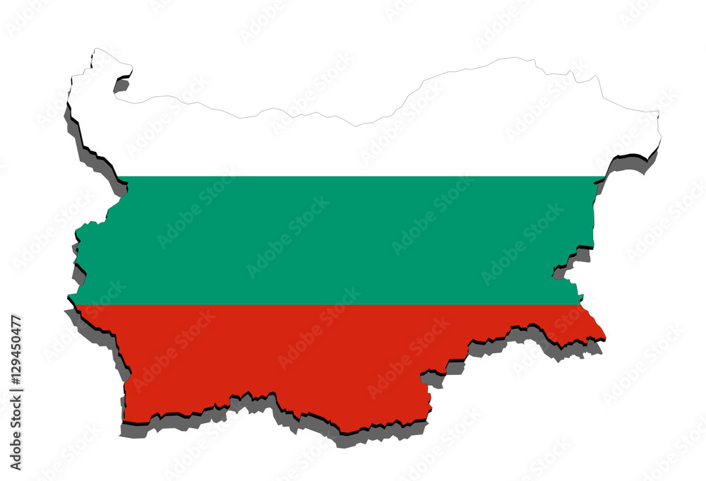 close up on Bulgaria map on white background close up on Bulgaria map on white background