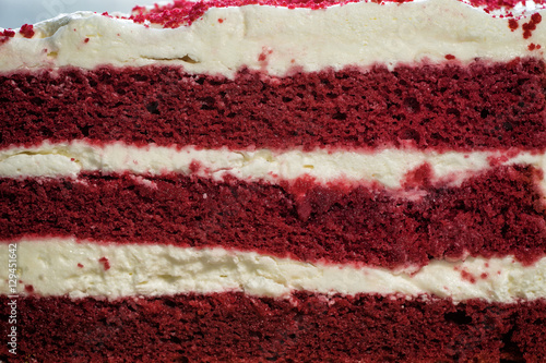face cut of red velvel cake on macro image - can use to display or montage on product