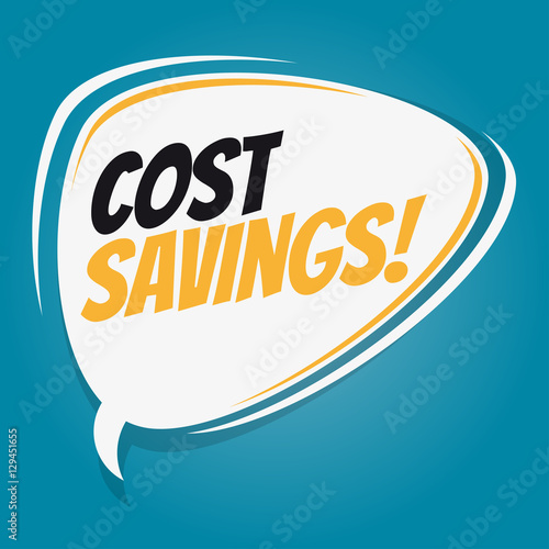 cost savings retro speech balloon
