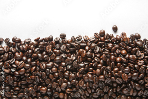 roasted coffee beans background texture isolated