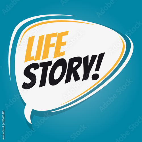 life story retro speech balloon