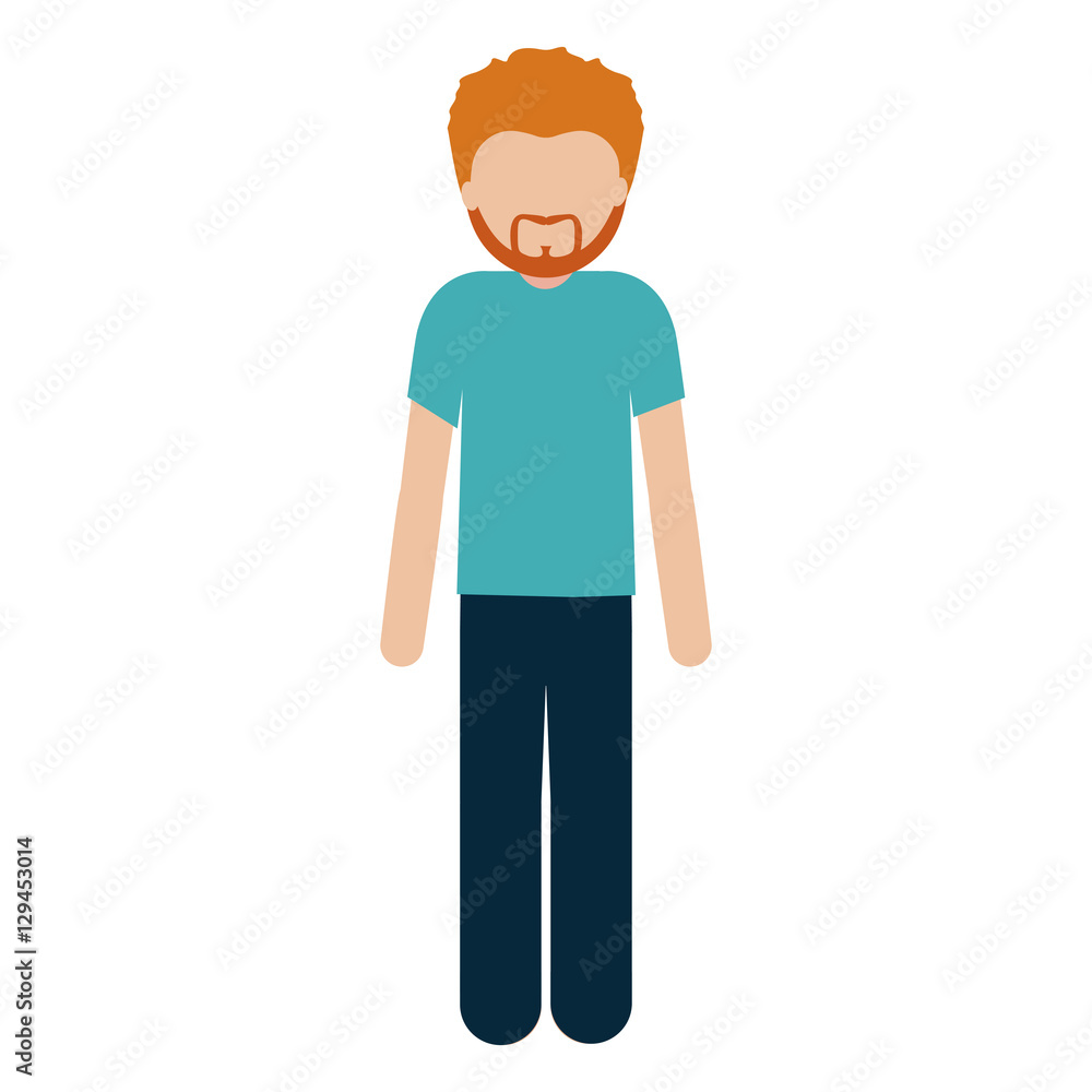 red hair man young with formal suit vector illustration