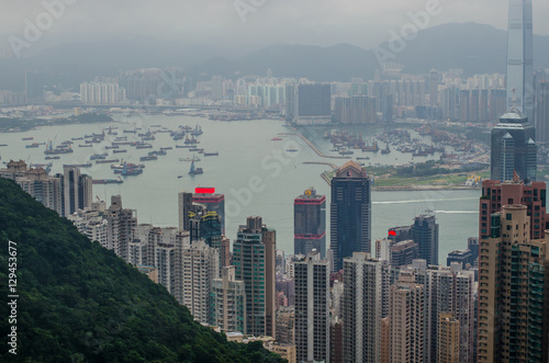 Hong Kong view from top of victoria park photo