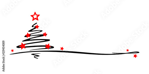 gezeichneter Weihnachtsbaum mit Schmuck