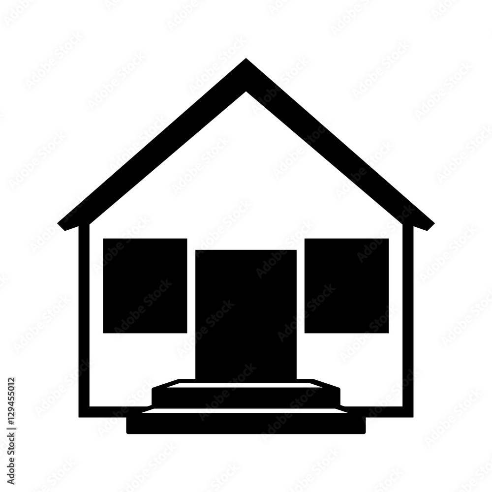 silhouette with monochrome house one floor vector illustration silhouette with monochrome house one floor vector illustration