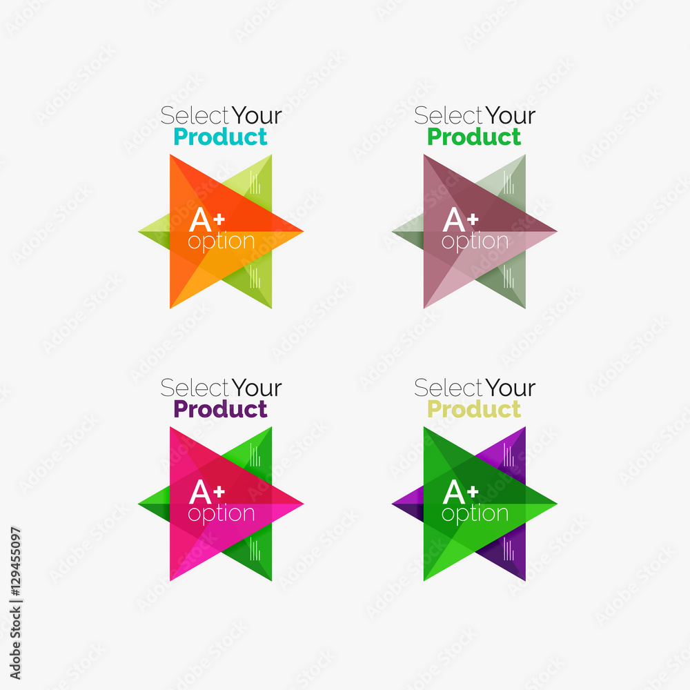Set of triangle infographic layouts with text and options Set of triangle infographic layouts with text and options
