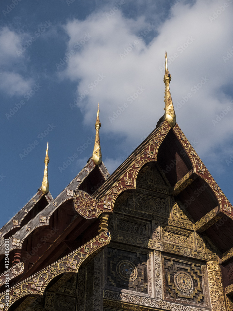 top of the chapel in Wat Prasing, Chiangmai ,Thailand