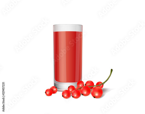 Juice of red currant in the glass