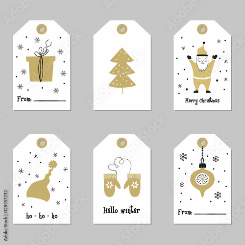Set with Merry Christmas and Happy New Year cards.