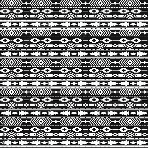 Tribal ethnic seamless pattern with geometric elements.