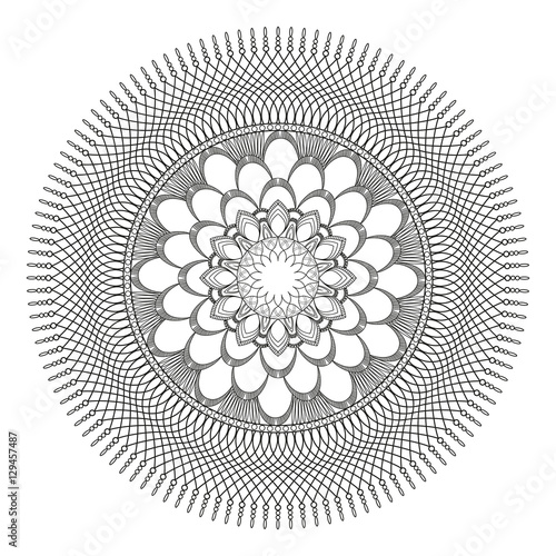 Black and white mandala vector for coloring book, mandala in bianco e nero vettoriale da colorare