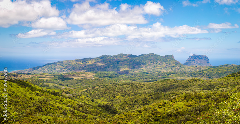 View from the viewpoint. Mauritius. Panorama