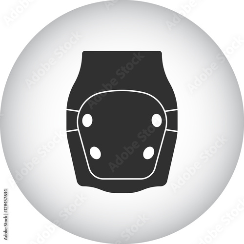 Skateboard Knee Pad or protector symbol silhouette icon on background