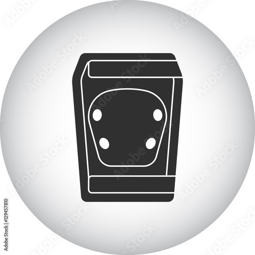 Skateboard Knee Pad or protector symbol silhouette icon on background