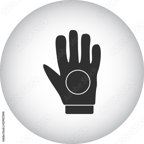 Skateboard glove symbol silhouette icon on background