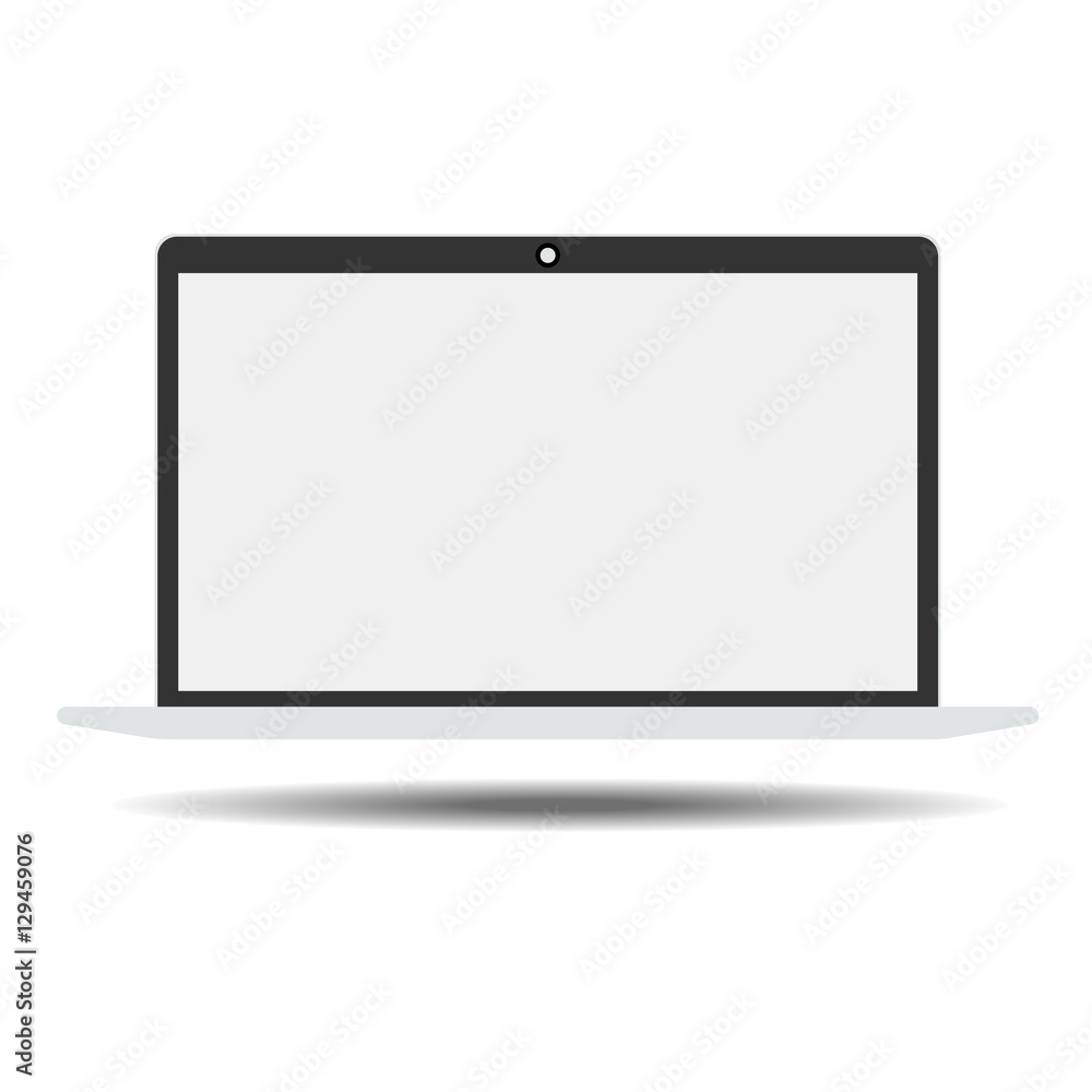 Vector modern computer monitor display with blank screen isolated on white background. Vector modern computer monitor display with blank screen isolated on white background.