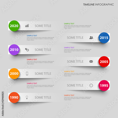 Time line info graphic with grey stripes above another