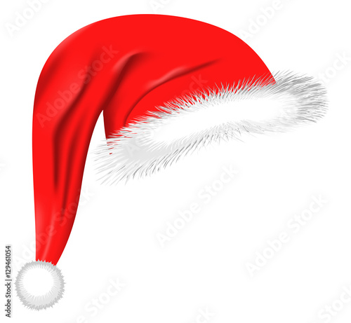 Cartoon Santa hat isolated on white