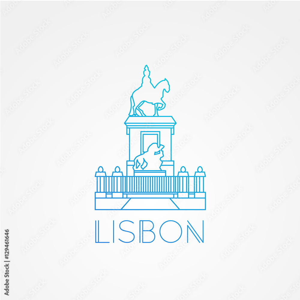 Commerce Square with Statue of King Jose I - the symbol of Lisbon Portugal. Commerce Square with Statue of King Jose I - the symbol of Lisbon Portugal.