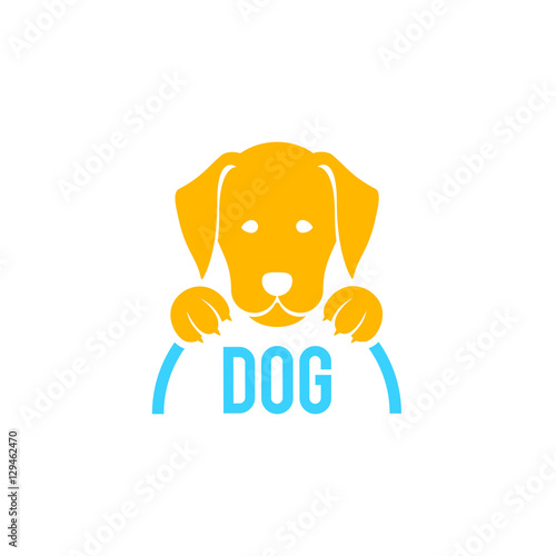 Dog sign and logo. Vector for veterinary clinic.