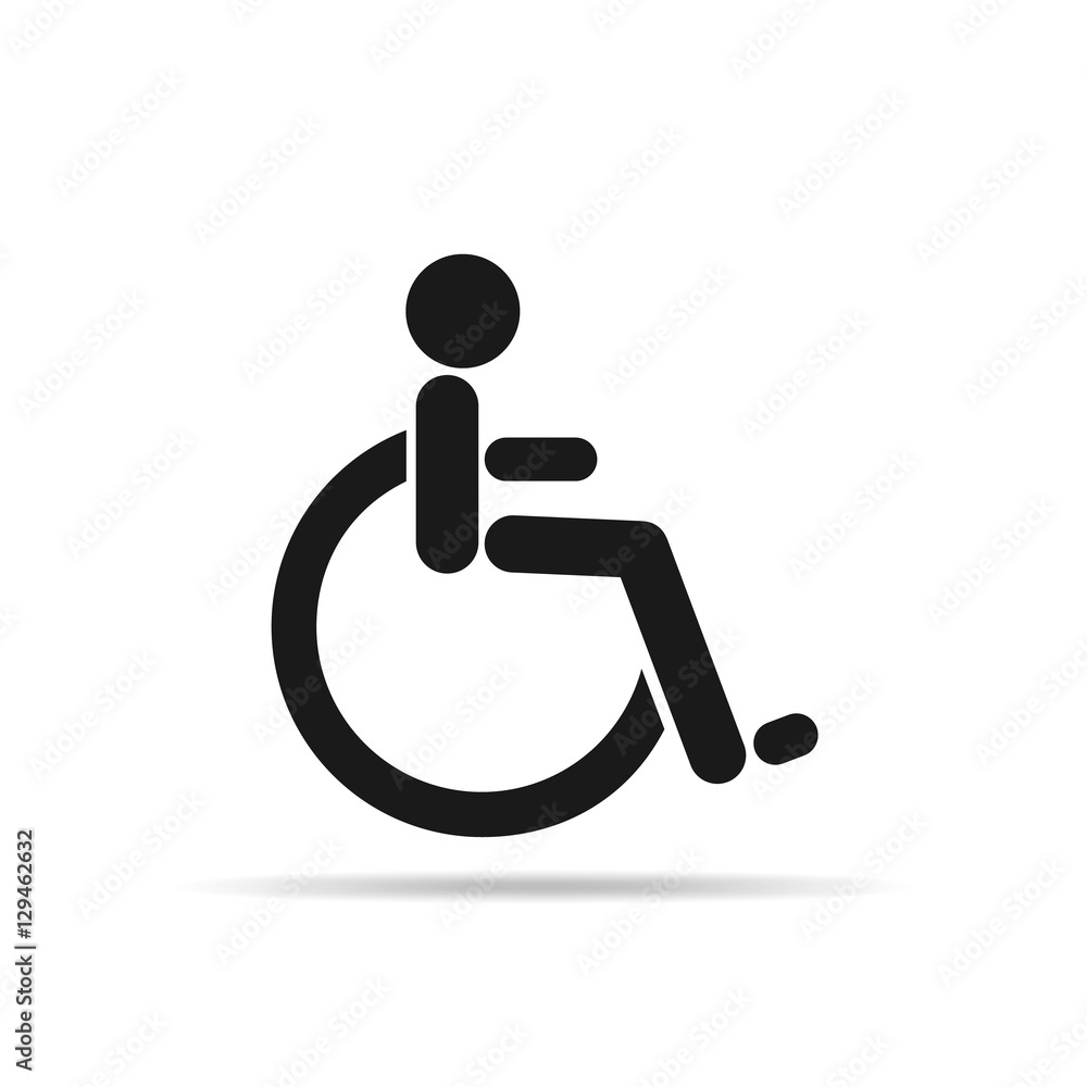 Disabled black icon. Vector illustration. Disabled black icon. Vector illustration.