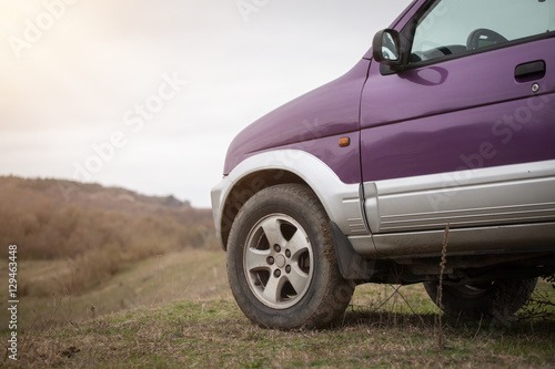 Offroad car in the nature. Explore and travel suv © dechevm