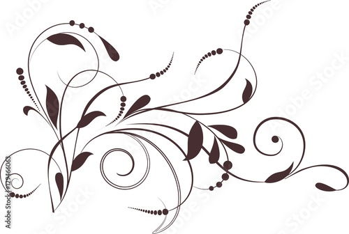 Floral background with decorative branch. Vector illustration.