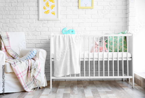 Interior of modern baby room