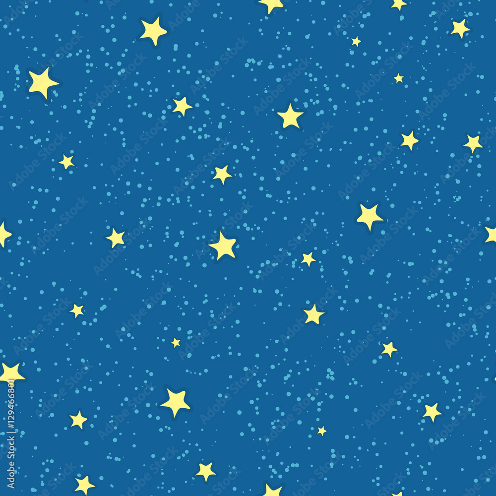 Night Sky with Bright Stars Vector in Flat Design Night Sky with Bright Stars Vector in Flat Design
