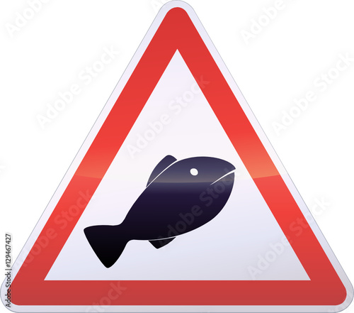 Panneau de danger du poisson
