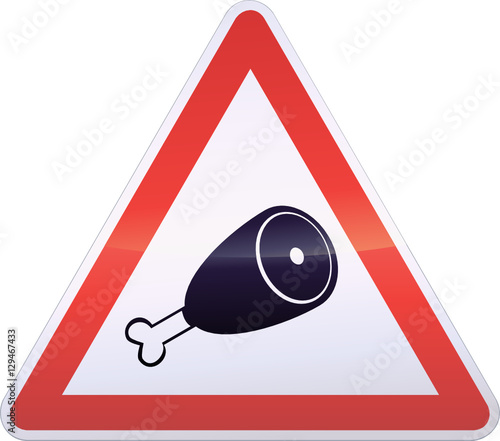 Panneau de danger de la viande