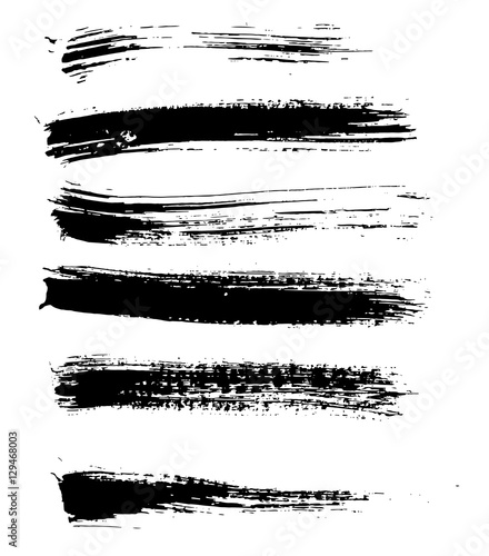 Black ink vector brush strokes. Vector illustration. Grunge texture.