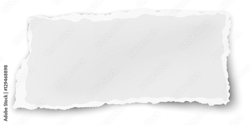Vector oblong paper scrap isolated on white background Vector oblong paper scrap isolated on white background